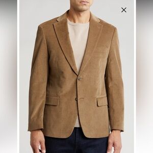 Tommy Hilfiger Willow Corduroy Sport Coat Blazer Khaki 44R Elbow Patches Cotton